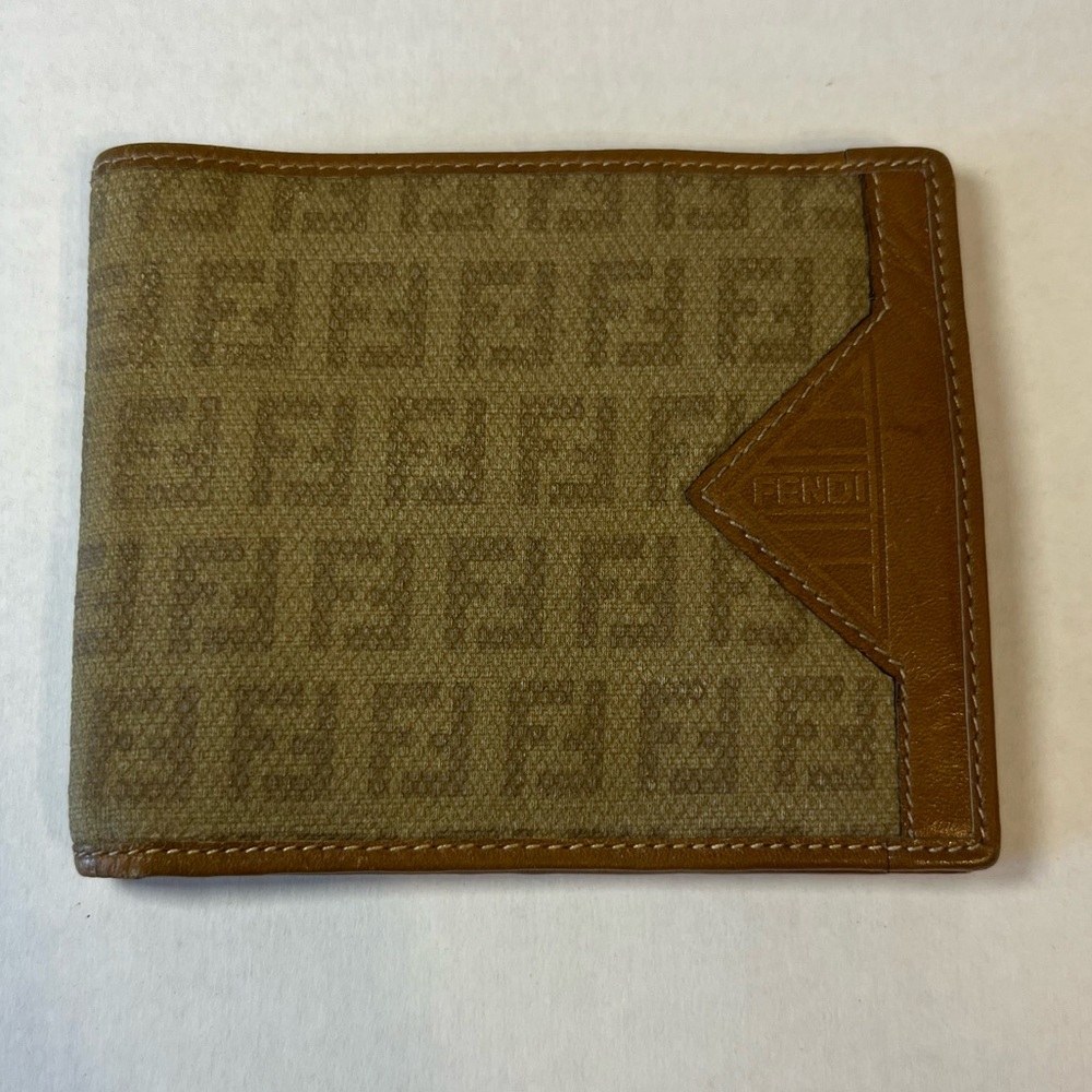 Fendi canvas‎ and leather bifold wallet